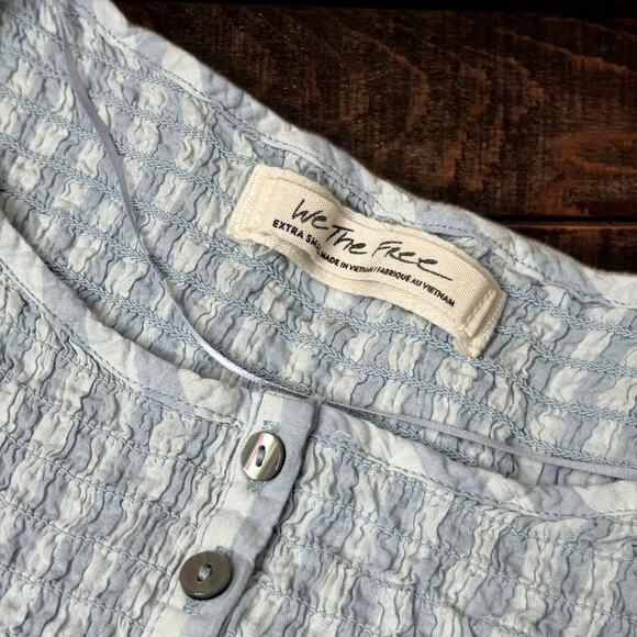 Free People We The Free Little Bit of Something Ombre Oversized Smocked Blouse - Picture 4 of 8